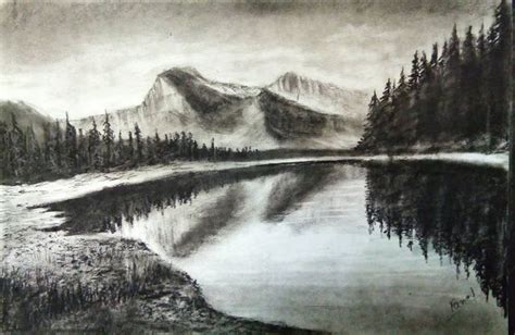 Charcoal Pencil Drawing Tutorial For Beginners A Beautiful Landscape