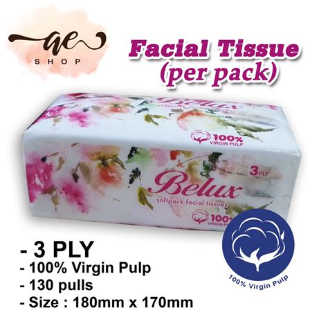 Belux Softpack Facial Tissue Virgin Pulp Facial Tissue Sheet