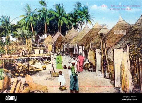 Wolof Or Ouolof Village Senegal 20th Century Artist Unknown Stock