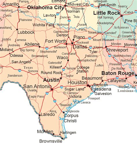 Map Of Texas And Arkansas Map