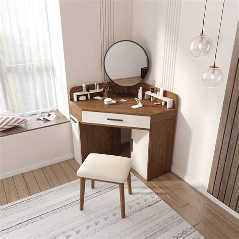 Generic Modern Dressing Table Engineered Woodmatte Finishbrown