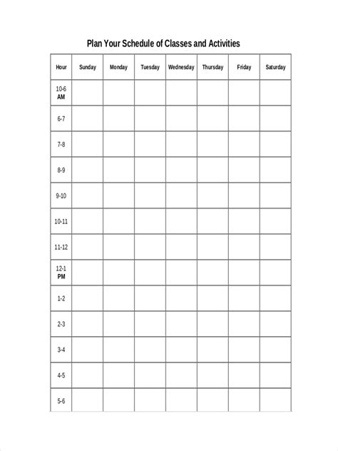 College Schedule Examples 6 Samples In Pdf Doc Examples