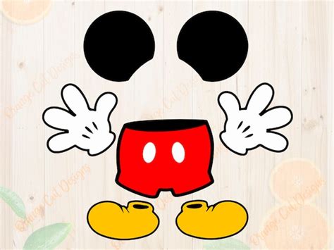 Mickey Body Svg Mickey Ears Cut Files Mickey Gloves Svg