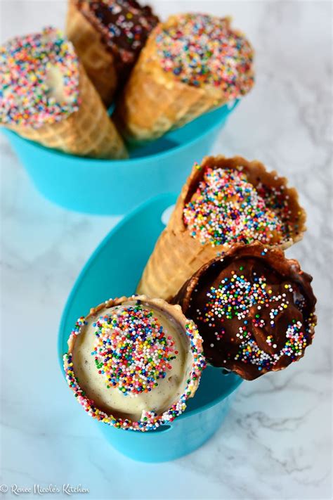 Dipped Ice Cream Cones With Homemade Magic Shell Recipe Dipped Ice Cream Cones Homemade