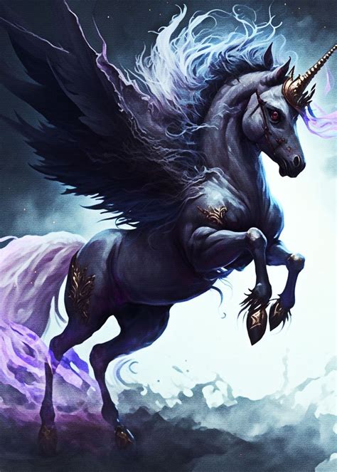 Evil Unicorn Magic Poster Picture Metal Print Paint By Muh Asdar