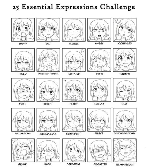 Emirichu Facial Expressions Facial Expressions Drawing Anime Faces