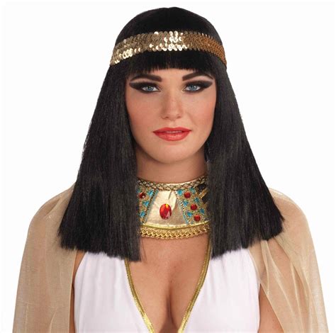 Black Cleopatra Costume Wig Wheadband Adult