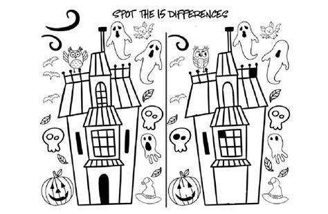 Halloween Spot The Differences Worksheet Download Printable Pdf