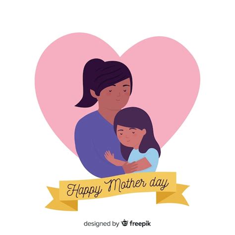 Fondo Día De La Madre Madre E Hija Vector Gratis