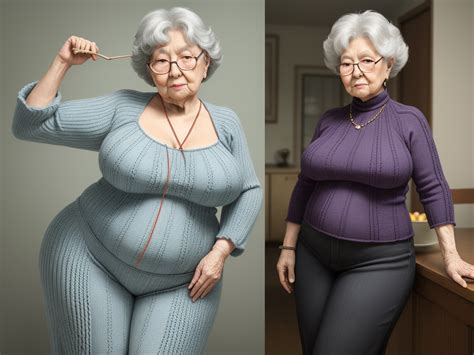 4k Foto Grandma Wide Hips Big Hips Gles Knitting