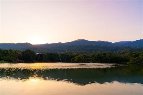 Premium Photo Ang Kaew Lake At Chiang Mai University With Forested