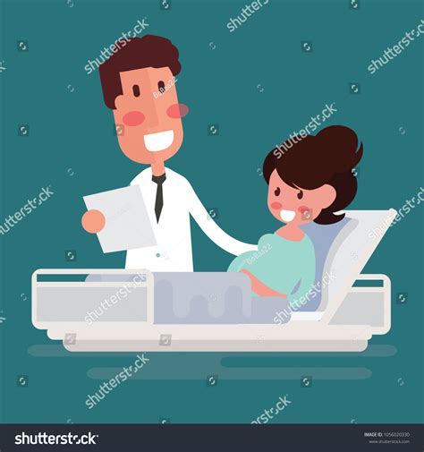 Doctor Pregnant Woman Hospital Stock Vector Royalty Free 1056020330