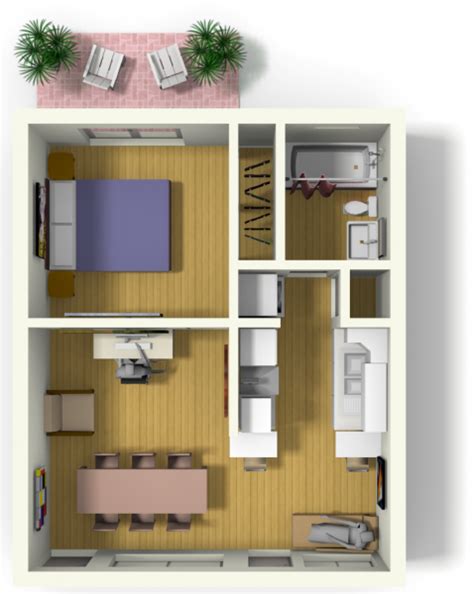 Small Apartment Design For Livework 3d Floor Plan And Tour