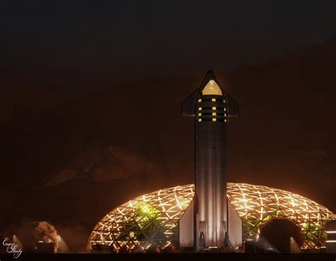 Spacex Starship At Mars Base Alpha By Caspar Stanley Ultimate Space News
