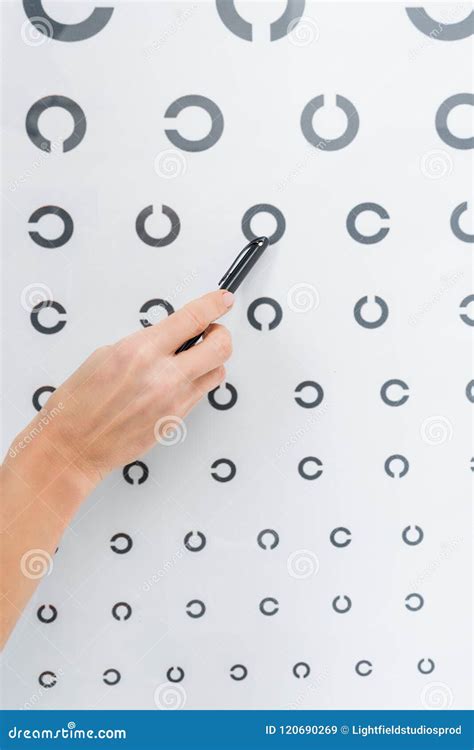 Cropped View Of Optometrist Pointing Stock Illustration Illustration