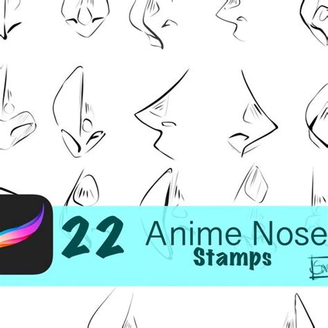 22 anime nose stamps for procreate cartoon noses and etsy