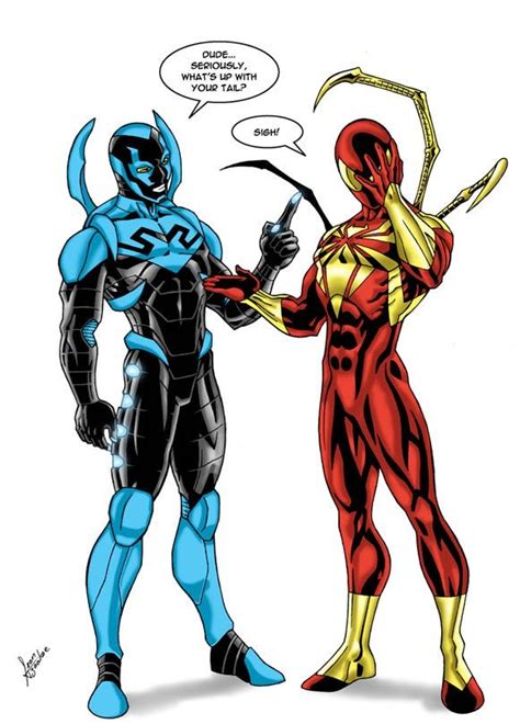 Blue Beetle Meets Iron Spider Man Rcharactercrossovers