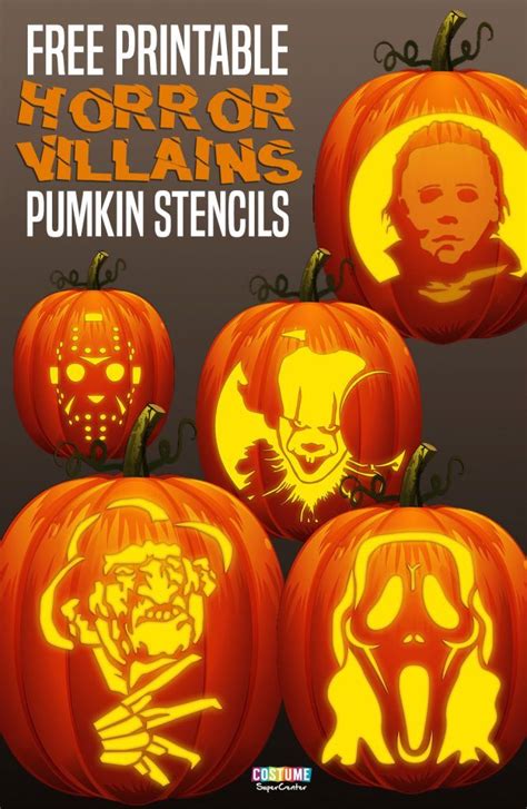 Free Classic Horror Villains Pumpkin Stencils Costume Supercenter