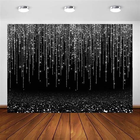 Buy Avezano Black And Silver Glitter Sparkle Backdrop For Adult Kids