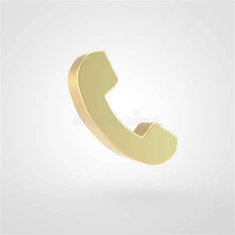 Golden Phone Icon Isolated On White Background Stock Illustration