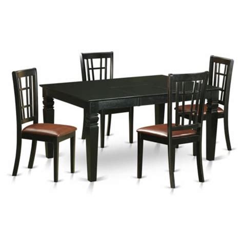 East West Furniture Weston Piece Wood Dinette Table And Chairs In