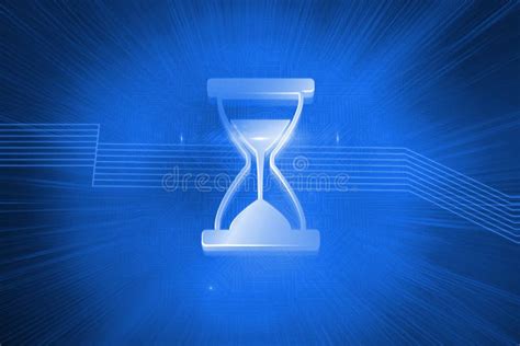 Shiny Hourglass On Blue Background Stock Illustration Illustration Of