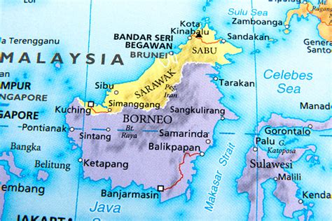 Mapa Borneo Sarawak Brunei Zdjęcia Stockowe I Więcej Obrazów Azja