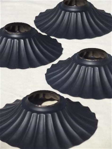 The vintage cotton lampshades have a hard. vintage tin chandelier hanging lamp shades w/ primitive ...