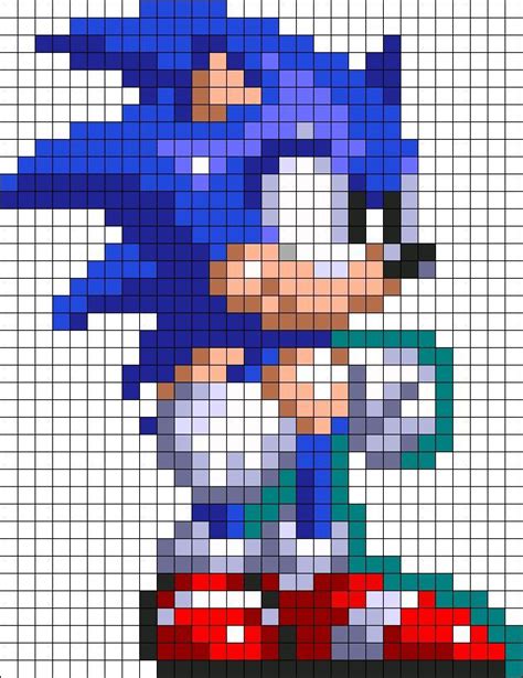 Classic Sonic Perler By Vickicutebunny On DeviantArt In 2020 Pixel