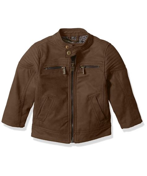 Baby Boys Pu Suede Faux Leather Moto Jacket Brown Cw188nng72a