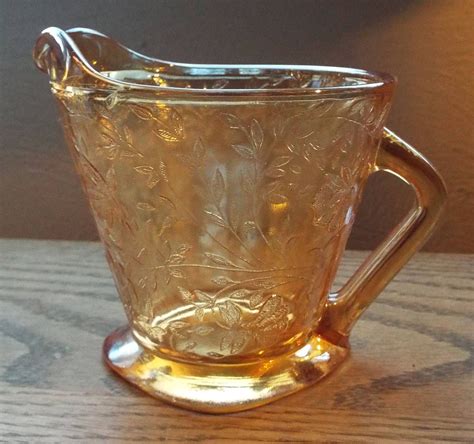 Vintage Jeannette Glass Iridescent Floragold Creamer In The Etsy Indiana Glass Glass
