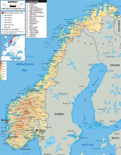 Map Of Norway Travelsmapscom