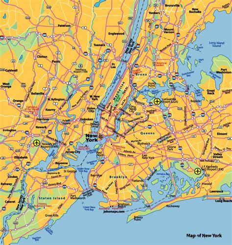 Kaarten Van New York Gedetailleerde Gedrukte Plattegronden Van New