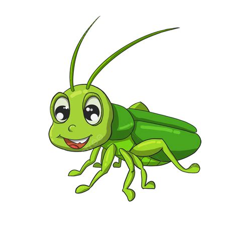 Grasshopper Cute Cartoon Green Grasshopper Cartoon Style Insect Png Transparent Clipart Image