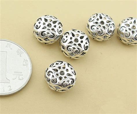 3pcs 12mm Thai Sterling Silver Filigree Beads Flat Round Etsy