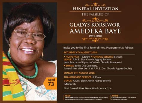 Ghana Funeral Invitation Card - Infoupdate.org