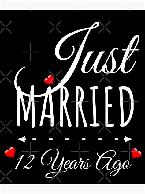 Just Married 12 Years Ago 12th Wedding Anniversary 12 Years Anniversary T For Couple