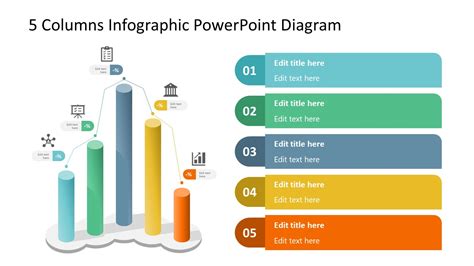 5 Columns Infographics Powerpoint Diagram Slidemodel