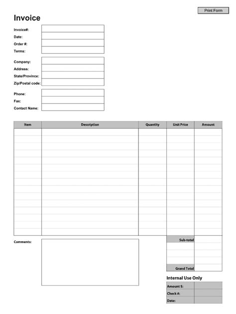 Free Blank Invoice Templates Pdf Eforms Pin On Fillable Invoice Blank