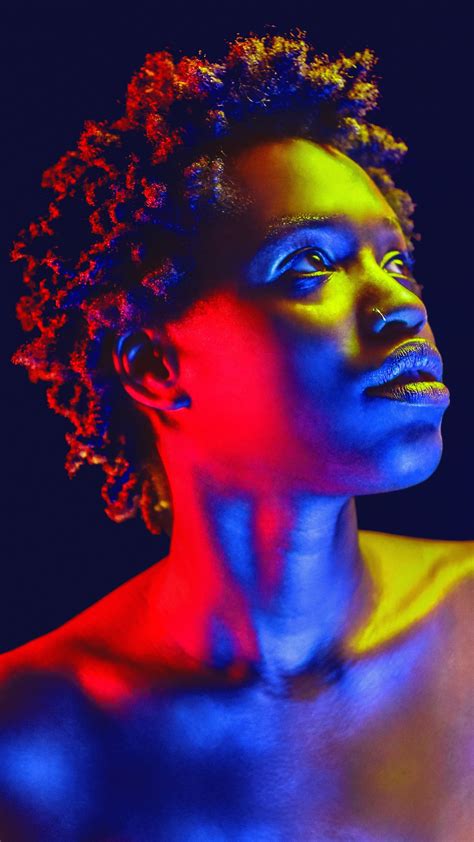 Black Is Beautiful In 2020 Colour Gel Photography Portrait Lighting Neon Photography