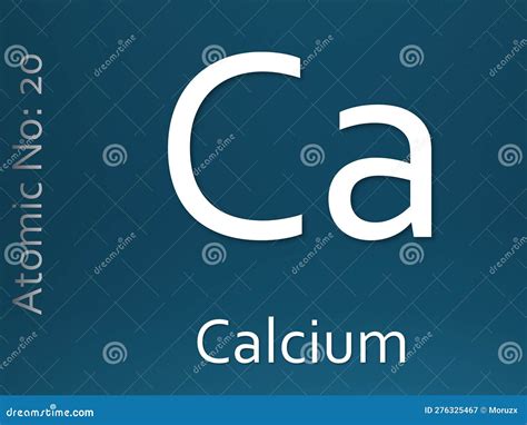 Calcium As Element 20 Of The Periodic Table 3d Illustration On Green