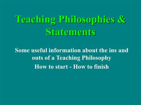 Ppt Teaching Philosophies And Statements Powerpoint Presentation Free