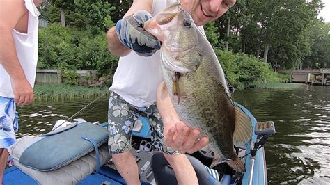 Not only is night the best time to fish for bass due to bass being more active, there are often fewer anglers and less commotion on the waterways during the evening hours. Bass fishing Lake Chesdin in the hot summer! - YouTube