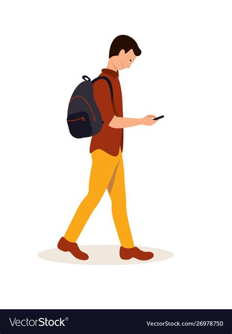 Student Going To College Flat Royalty Free Vector Image