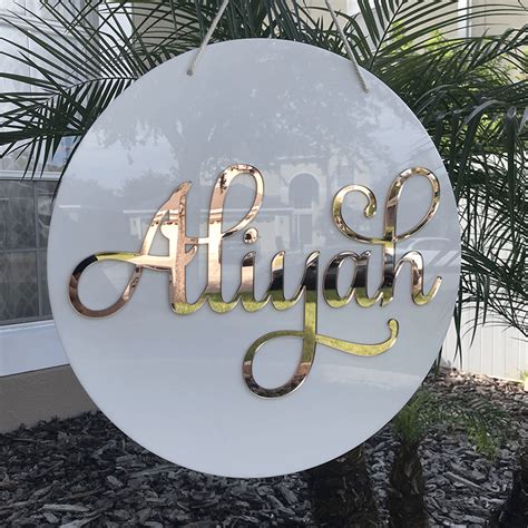 Round 3d Acrylic Name Sign Baby Shower Nursery Name Sign Backdrop