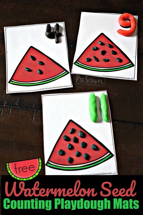 Free Watermelon Seed Counting Playdough Mats Free Printable Activity