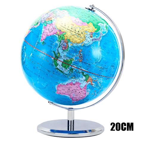 1pcs 20cm World Earth Globe Map Rewritable Swivel Stand Geography
