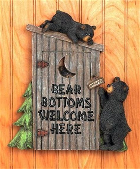 Best modern home design and furniture ideas for bear cabin bathroom decor ideas. Bear Bottoms bath signage | Log Cabin Interior Decor ...
