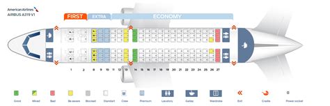 Seat Map Airbus A319 100 American Airlines Best Seats