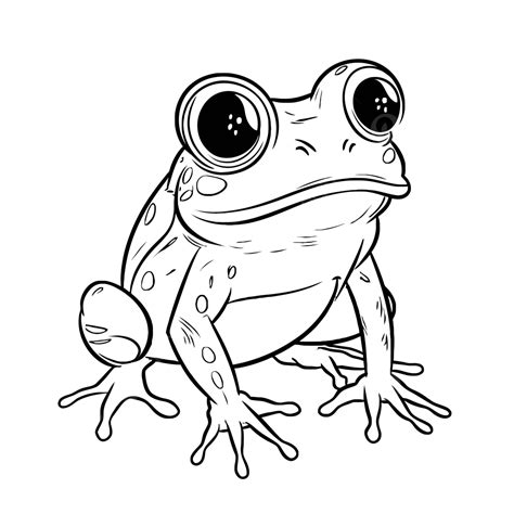 Coloring Pages A Cute Frog For Kids Outline Sketch Drawing Vector Frog